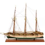 HAND-PAINTED MODEL SHIP, H 26", W 30", 'THE LUCIA R. SIMPSON'