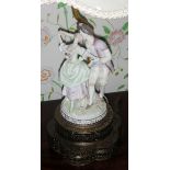BISQUE FIGURAL BOUDOIR LAMPS PAIR H 20"Figural bases.Good condition jw- For High Resolution Photos