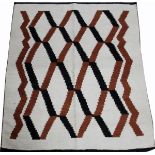 NAVAJO TWO GREY HILLS RUG, W 3', L 5'Linear design. Hand woven.- For High Resolution Photos visit