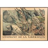 JULES-ABEL FAIVRE (FRENCH, 1867-1945), WWI PROPAGANDA POSTER, 1918, H 31", W 45", "LE EMPRUNT DE