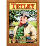 METAL TAVERN ADVERTISING SIGN, H 44", L 28"A modern advertising sign "Tetley The Sweet Green Tavern"