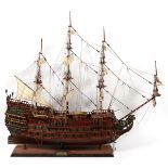 SCALE SHIP'S MODEL, SPANISH GALLEON, 'SOLAY ROYAL', H 33", W 12", L 37"Scale ship's model of the