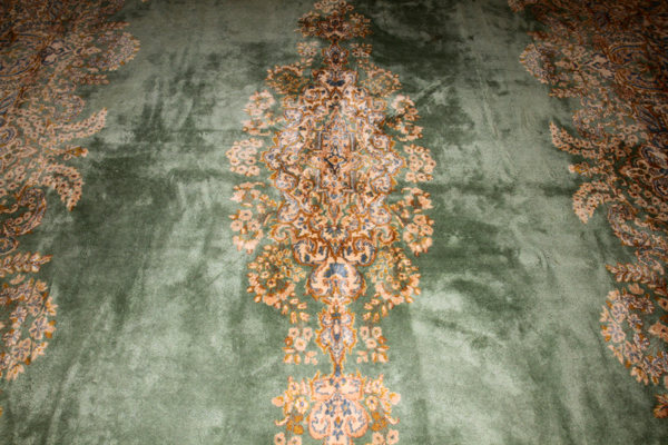 PERSIAN KERMAN WOOL CARPET, C. 1975-1985, W 11' 5", L 14' 6"Central medallion with celadon green - Image 2 of 3