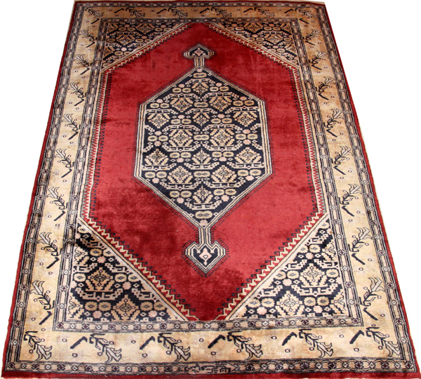 BOKHARA ORIENTAL RUG, 7' 0" X 4' 0"Red ground with large central medallion.- For High Resolution