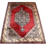 BOKHARA ORIENTAL RUG, 7' 0" X 4' 0"Red ground with large central medallion.- For High Resolution