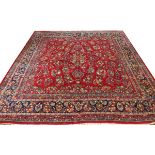 SAROUK PERSIAN FINE CARPET, SEMI ANTIQUE, 12' 6" X 12' 5"- For High Resolution Photos visit