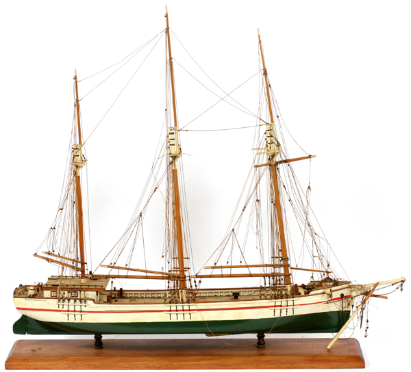 HAND-PAINTED MODEL SHIP, H 26", W 30", 'THE LUCIA R. SIMPSON' - Image 2 of 2