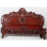 CARVED MAHOGANY BEDROOM SUITE, 7 PIECESIncludes a highboy, H.78" x 41" x 18", a small chest of