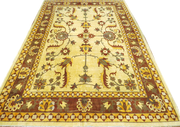 INDO OUSHAK VERY FINE CARPET, 15' 0" X 11' 0"Golden yellow ground.Good condition. Chs- For High