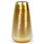 DURAND IRIDESCENT GLASS VASE, H 10"Gold iridescent glass vase with flared sides; signed and marked