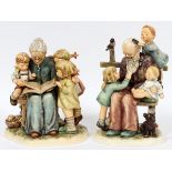 HUMMEL PORCELAIN FIGURINES, TWO, "AT GRANDPA'S" AND "A STORY FROM GRANDMA"Hummel figurines " At