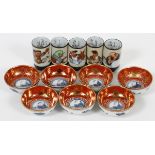 CHINESE PORCELAIN BOWLS AND LIQUOR CUPS, 11 PIECESSix Chinese porcelain bowls and five liquors.