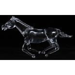 PINO SIGNORETTO (ITALIAN, 1944-) GLASS RUNNING HORSE, H 10 1/2", L 14"Signed (see additional