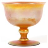 STEUBEN GOLD AURENE GLASS SHERBET, H 3 1/4"A round bowl atop an inverted baluster-form stem and