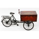 DECORATIVE 'CUBAN CIGARS' BICYCLE, CONTEMPORARY, H 11", L 21"miniature bicycle with cigar vender