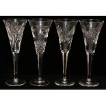 WATERFORD 'MILLENNIUM' CRYSTAL CHAMPAGNE FLUTES, EIGHT H 9 1/4"Signed. From the collection of Mr.