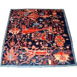 TURKISH HAND WOVEN WOOL RUG, W 5' 2'', L 5' 3'', "SPLIT ARABESQUE"A Woven Legends rug.Good condition