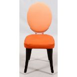 "MY FUNNY VALENTINE", MODERN SIDE CHAIR, H 37", W 17", D 18"Rust/peach in color with aluminum and