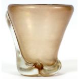 CARLO SCARPA (ITALIAN, 1906-1978) CORROSO GLASS VASE, C. 1965, H 6 3/4"Model 4105, having an