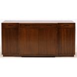 DUNBAR WALNUT BUFFET, H 34'', W 72'', D 21''A server with drawers for flatware and table