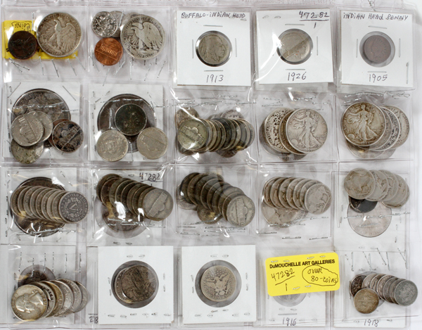 U.S. COINS,.50C SEATED LIBERTY, MORGAN, BARBER .25C .10C MERCURY DIMES, LIBERTY HEAD & BUFFALO - Image 2 of 2