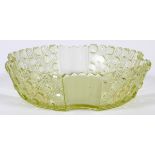 AMERICAN GLASS & HISTORICAL BOWL, C. 1870, H 3", DIA 10"Diamond Design under bottom Scalloped