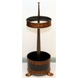 MAITLAND-SMITH PAINTED METAL UMBRELLA STAND, H 30 1/2"A round metal umbrella stand, with "feet"