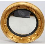 "CARVERS' GUILD TRADITIONAL", GOLD LEAF ROUND CONVEX MIRROR, DIA 32''Having a gold leaf round