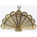 FRENCH STYLE BRASS FAN FORM SCREEN, H 26", L 37.5"Featuring figural and flower form designs.Good