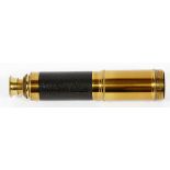 BRASS AND LEATHER NAUTICAL TELESCOPING TELESCOPEIn three sections. Length closed 10". Opens to