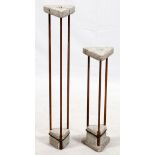 INDUSTRIAL STYLE CEMENT & STEEL PEDESTALS, TWO, H 26"-36"Includes two matching rebar and cement