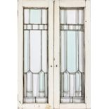 LEADED GLASS WINDOWS, PAIRFeaturing clear glass with an interior measurement of H 42", L 11" and