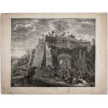 CORNELIS DE VISSCHER AFTER PIETER VAN LAER (DUTCH, 1592-1642), ETCHING, H 12", W 15", 'THE LARGE