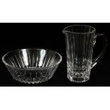 VAL ST LAMBERT CRYSTAL PITCHER AND BOWL H 8" DIA 9"Both pieces are signed. Water pitcher H 8", fruit