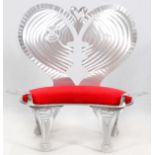 CHRISTOPHER ROYAL BRUSHED ALUMINUM "LOVESEAT", H 52", L 49"Christopher Royal for Rockledge Design