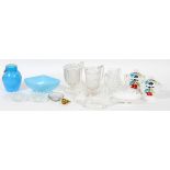 AMERICAN DECORATIVE GLASS (10 +)Decorative American Glass Collection: Blue Milk-Glass Covered Ginger