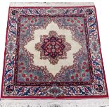 KERMAN PERSIAN WOOL RUG, 3' 2" X 3' 2"Wool pile.- For High Resolution Photos visit Dumouchelles