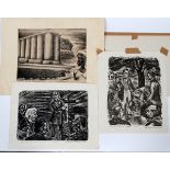 DELMAR PACHL (AMERICAN, 20TH C.), LITHOGRAPHS, 3 PIECES, H 8"-12", W 9"-12"Includes: "Who Are The