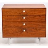 GEORGE NELSON (1908-1986) FOR HERMAN MILLER ROSEWOOD THIN EDGE CABINET, MID 20TH C., H 30 3/4", W 33