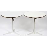 TONY PAUL (20TH C.) FOR THIN LINE OCCASIONAL SIDE TABLES, C. 1960S, PAIR, H 17", DIA 17 3/4"Each has