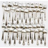 AMERICAN STERLING SOUVENIR, SOUP, TABLE & TEASPOONS, LATE 19TH-MID 20TH C., 39 PIECES, L 5 1/4"-7"