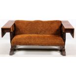 R. HAMP AND CO, OAK SETTEE AND TABLE, CIRCA 1900,Made in Doventry, England with British and