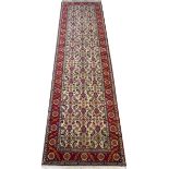 PERSIAN WOOL RUNNER, SEMI ANTIQUE, 9' 8" X 2' 8"- For High Resolution Photos visit Dumouchelles