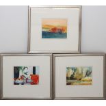 BILL HOUSE (AMERICAN, 20TH C.), PASTELS, 3 PIECES, H 5 3/4", W 7 3/4"Including three pastels, each