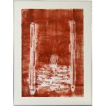 ILLEGIBLY SIGNED, MONOPRINT, H 39 1/2", W 28", "STRUCTURE SERIES"Marked at the bottom center "