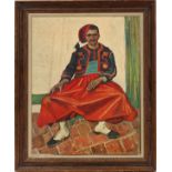 PRINT MOORISH FIGURE, H 19", W 15" AFTER VAN GOGHPrint of a Moorish figure, framed. Titled: "Le