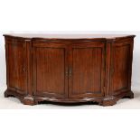 CARVED WALNUT BUFFET, H 38", W 77", D 21"A contemporary buffet, with two side doors and central pair