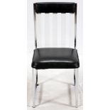 DAYSTROM FURNITURE CO., STAINLESS STEEL & VINYL CHAIR, H 34"A stainless steel chair with an