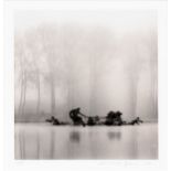 MICHAEL KENNA (AMERICAN, B. 1953), TONED GELATIN SILVER PRINT, 1996, H 7 3/4", W 7 1/2", FOUNTAIN AT