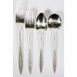 WALLACE 'SPANISH LACE' & HEIRLOOM 'DAMASK ROSE' STERLING FORKS & SPOONS, 20 PIECESWallace "Spanish